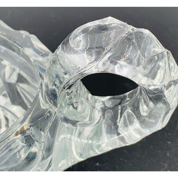 Imperial Glass Clear Dish Relish Nucut 2 Handle Small Oval Star Daisy Button 495 - Picture 7 of 11